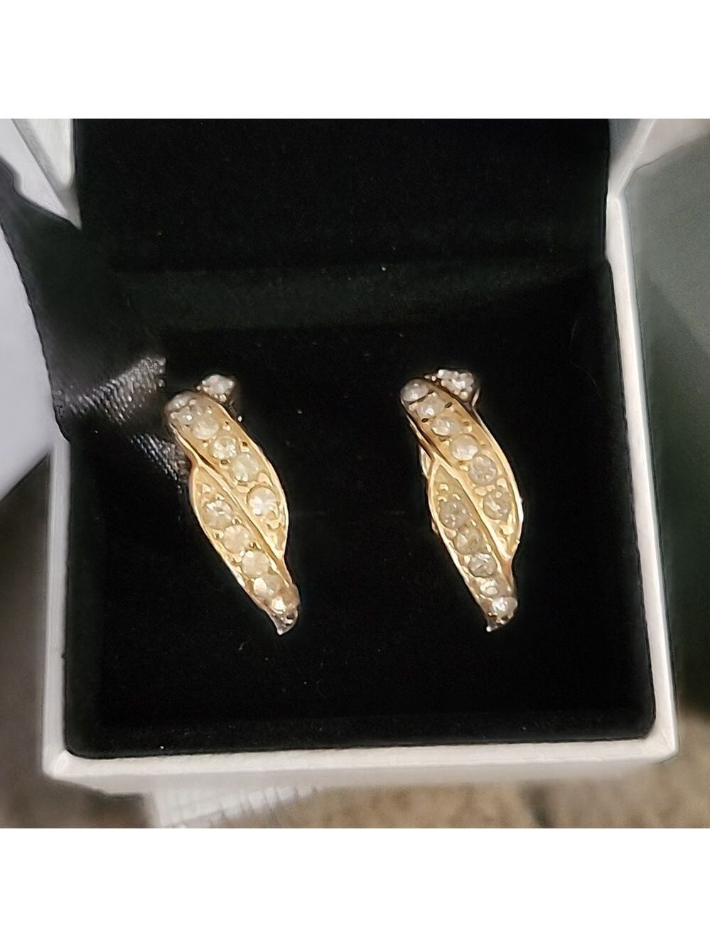 Vintage Givenchy Polished Gold- Plated Clear Crystal Earrings